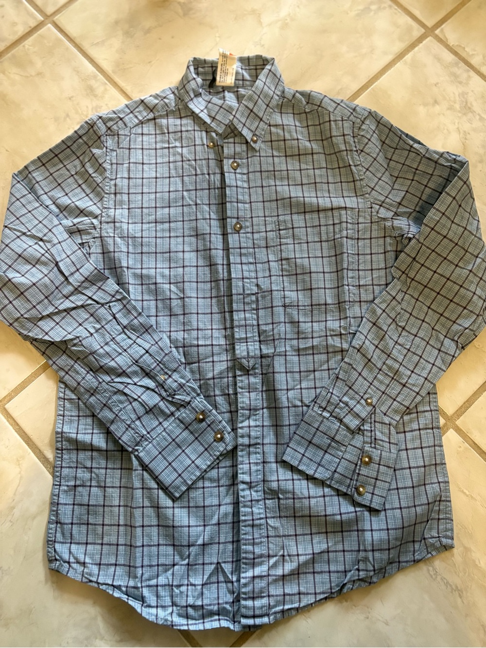Ben Sherman Light Blue Plaid Button-Down Shirt